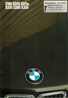 BMW 518i, 520i, 525e, 525i, 528i, 535i e28 1985 (Prospekt)