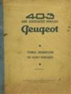 Peugeot 403 and Associated Vehicles Technical Manual