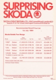 Ceník Škoda UK 1984 (Fotografie)