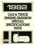 1992 Ford Car & Truck Engine/Emission Special Specifications Issue
