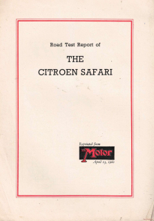 Citroen Safari 1960 Road Test (Prospekt)