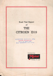 Citroen ID 1959 Road Test (Prospekt)