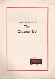 Citroen DS 1961 Road Test (Prospekt)