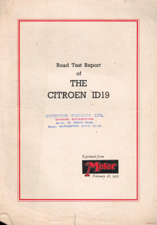 Citroen ID19 1959 Road Test (Prospekt)