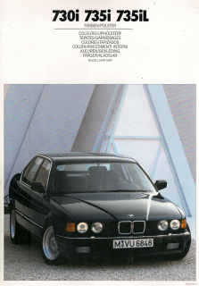 BMW 7er e32 Farben/Polster 1989 (Prospekt)