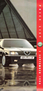 Alfa Romeo 1995 Price List GB (Prospekt)