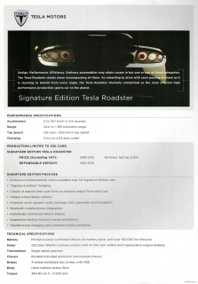 Tesla Roadster 2009 (Prospekt)