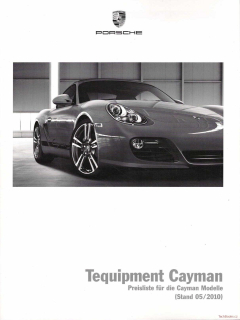 Porsche Cayman 2009 Modelle in Daten (Prospekt)