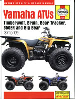 Yamaha ATVs Timberwolf, Bruin, Bear Tracker, 350ER & Big Bear (87-09) 