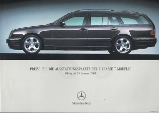 Mercedes-Benz E-Klasse W210 T-Modelle 2002 Preise (Prospekt)