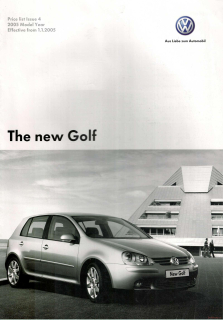 VW Golf V 2005 Price list (Prospekt)