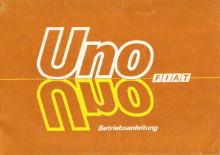 Fiat Uno 1986/87 Betriebsanleitung